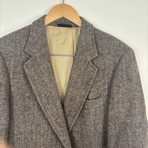 VTG Today's Man Woolmark Wool Tweed Size 41 Mens Sports Coat Blazer Jacket Brown